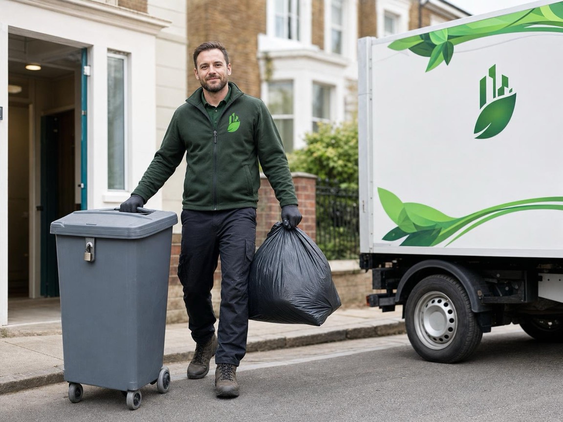 Any London Waste crew member wheeling a confidential records bin from a London GP surgery