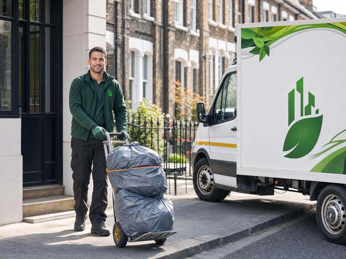 Locked shredding console being wheeled through a London office corridor