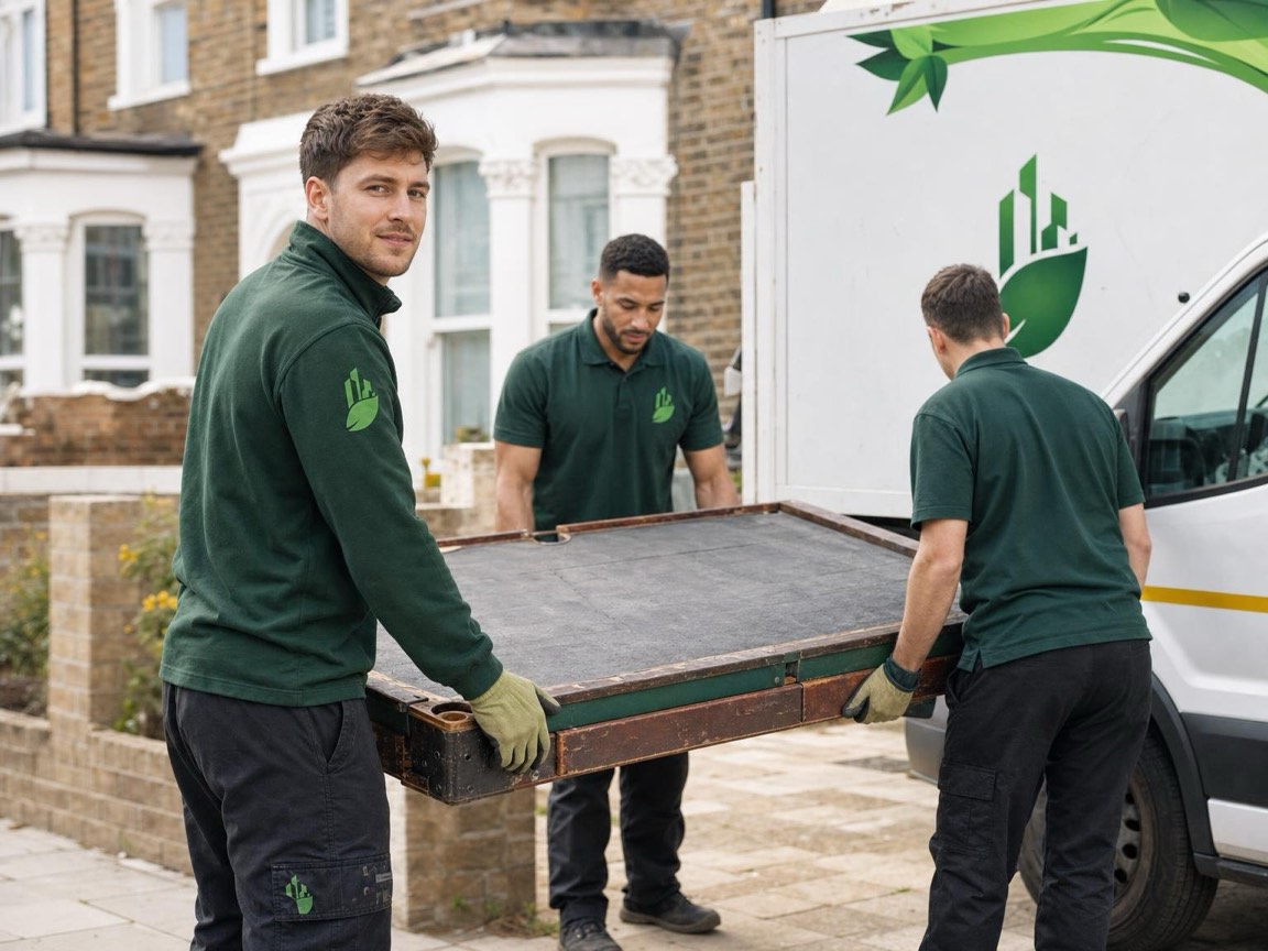 Pool Table Removal in London by the Any London Waste crew