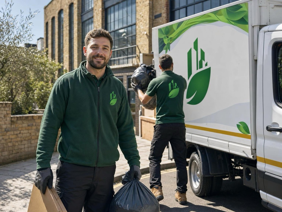 Rubbish removal team in East London