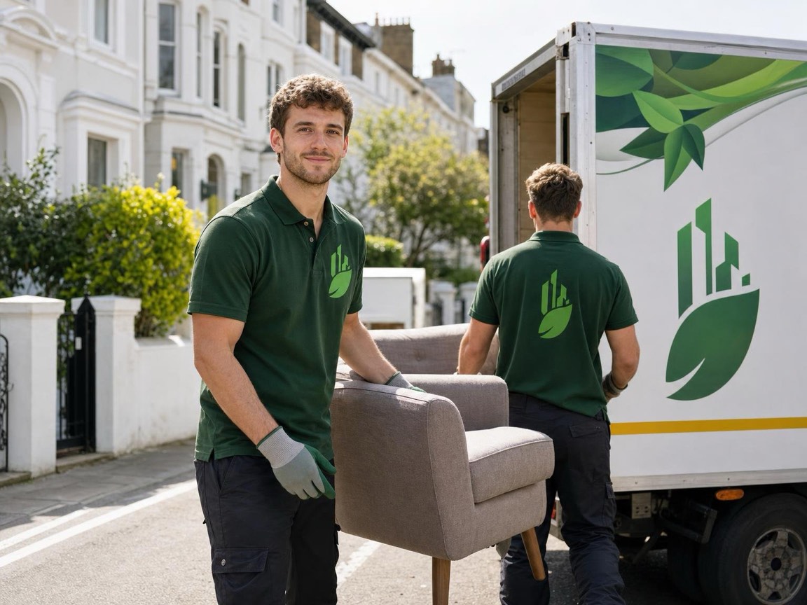 Rubbish removal team in West London
